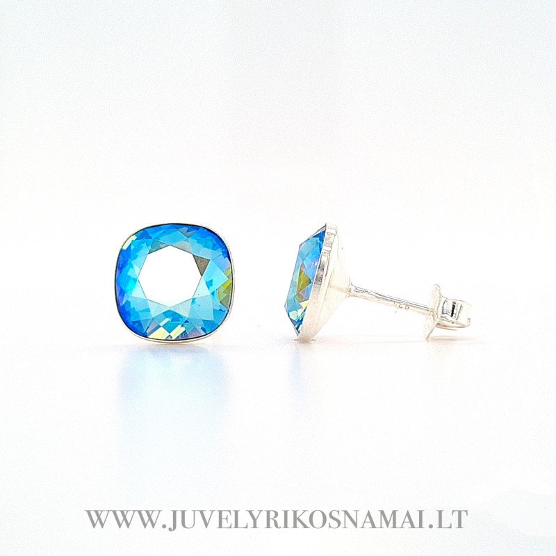 Sidabriniai auskarai su Swarovski kristalais