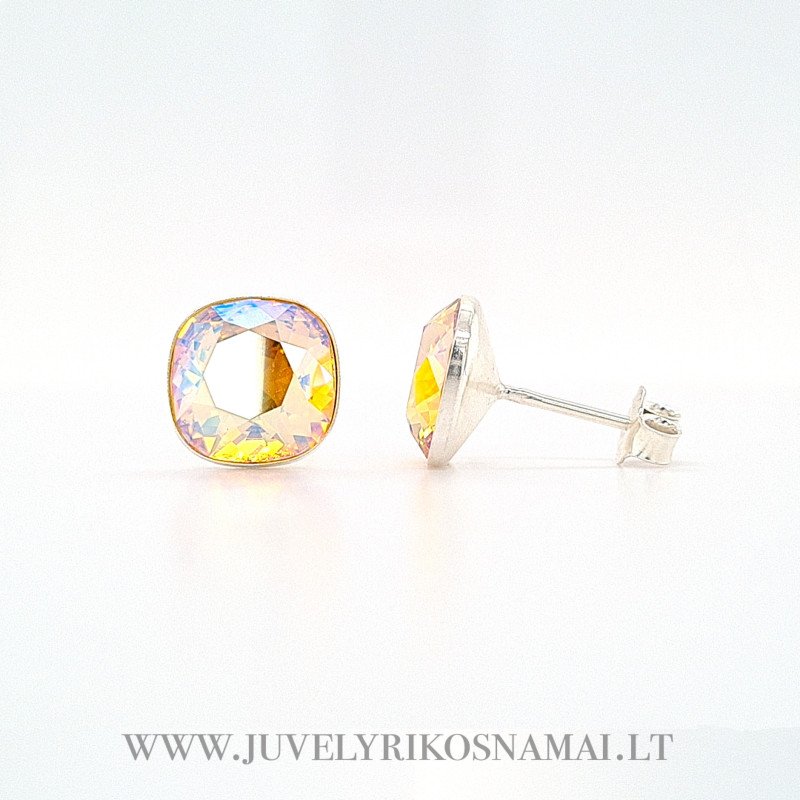 Sidabriniai auskarai su Swarovski kristalais