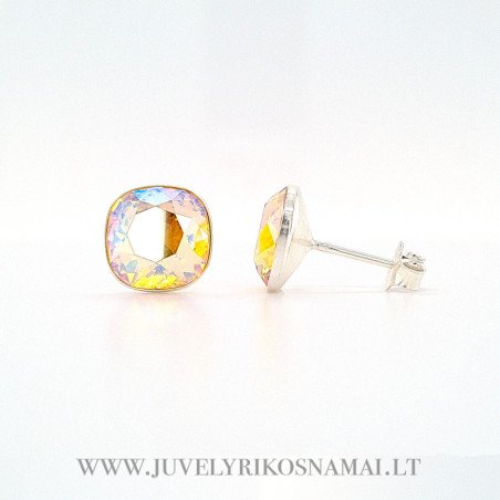Sidabriniai auskarai su Swarovski kristalais