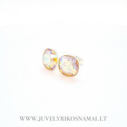 Sidabriniai auskarai su Swarovski kristalais