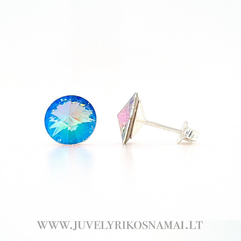 Sidabriniai auskarai su Swarovski kristalais