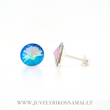 Sidabriniai auskarai su Swarovski kristalais