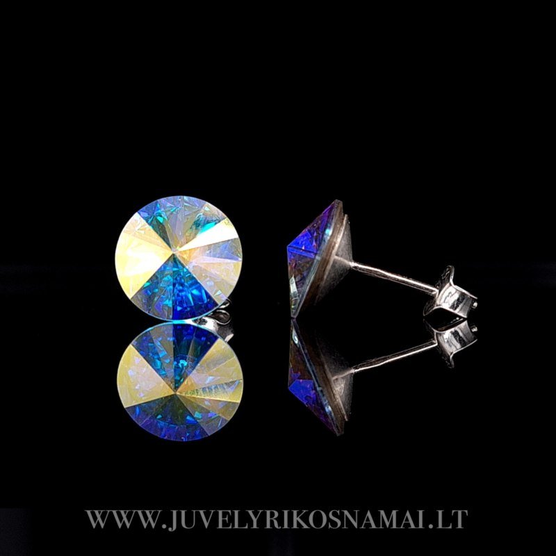 Sidabriniai auskarai su Swarovski kristalais