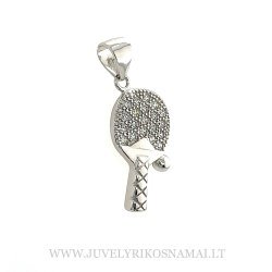 Sidabrinis pakabukas Stalo teniso raketė