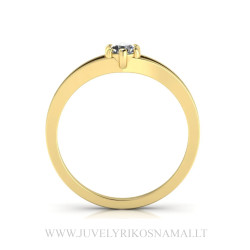 Geltono aukso žiedas su Deimantu